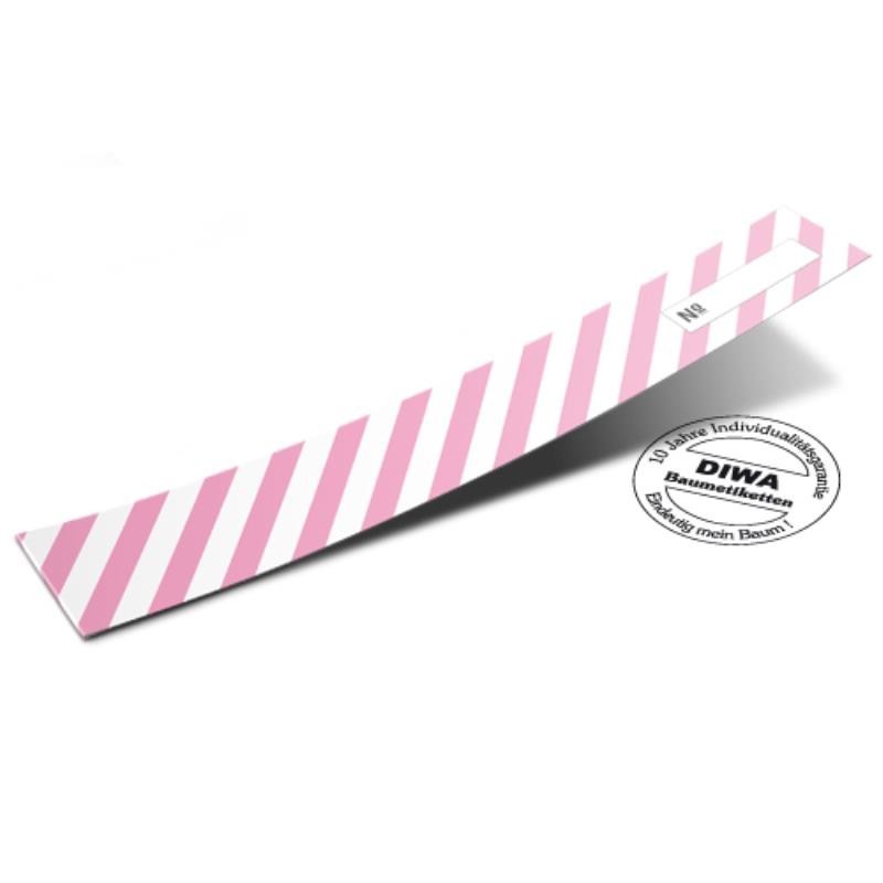 Etiquette Diwa Premium sans code EAN - rayé blanc - rose - Coserwa Etiquette Diwa Premium sans code EAN - rayé blanc - rose - Coserwa