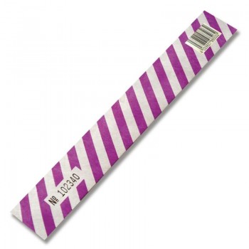 Etiquette Diwa Tyvek avec code EAN rayée violet- blanc
